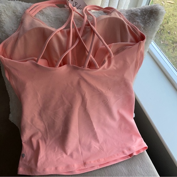 Woman’s Strappy Back Built In Shelf Bra Tank Yoga Workout Cami Sz 2-4 - Picture 3 of 7